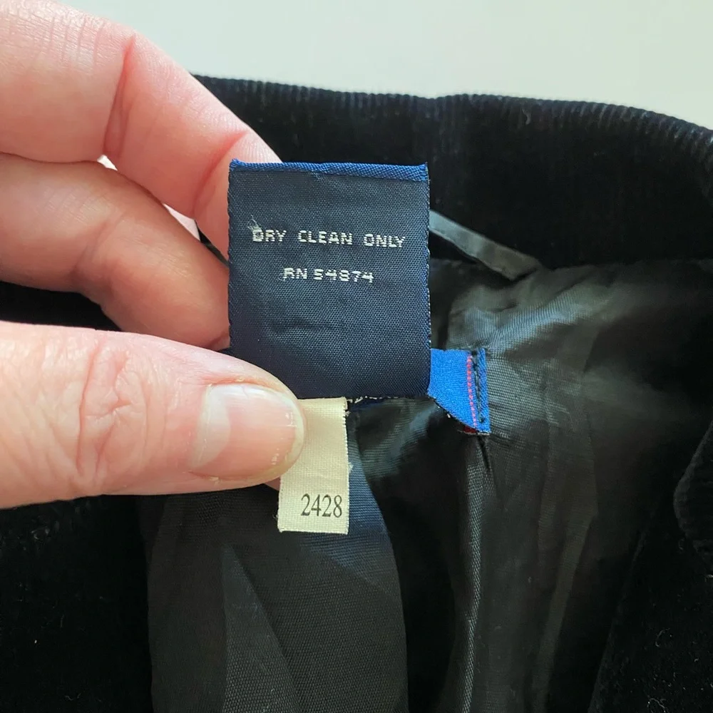The Limited Women's  Black‎ Velvet Corduroy Blazer Professional Corporate Goth